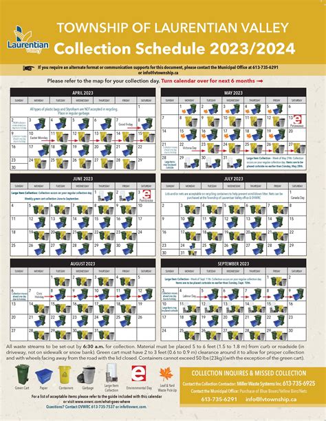 Collection Schedule .